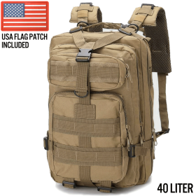 Xg-Mb40 - Large Tactical Backpack Survival Assault Bag 40 Liter (Product Color: Khaki)